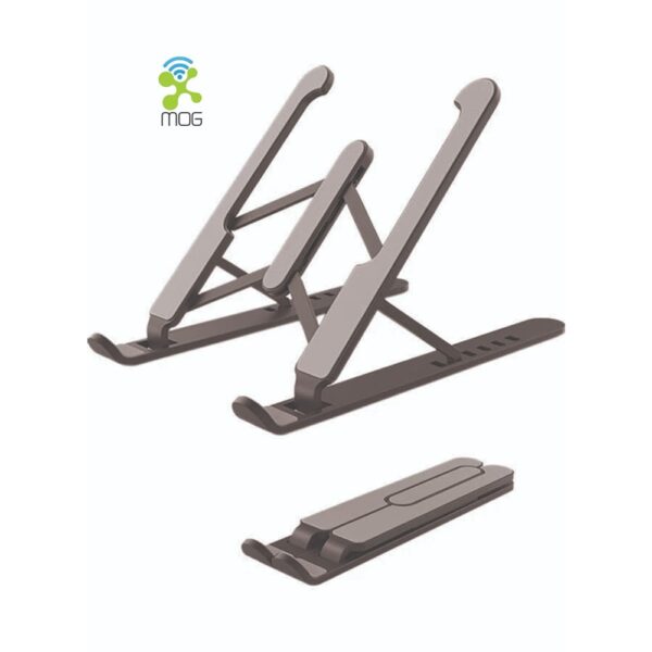 Laptop Stand - Adjustable Laptop Stand, Portable Aluminum Laptop Riser Laptop Holder for Desk, Foldable Ventilated Cooling With Anti Slip Rubber Grips Silver