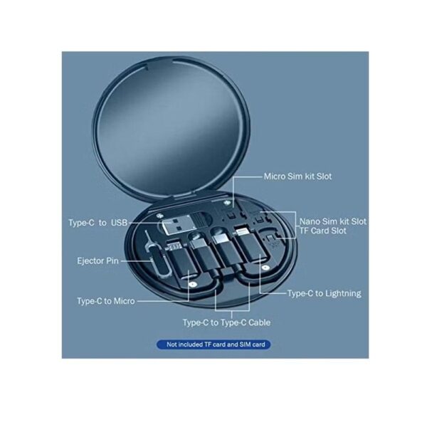 Multi-Functional USB C Adapter OTG Cable Kit for Travel, Data Transfer, Phone Holder - Black