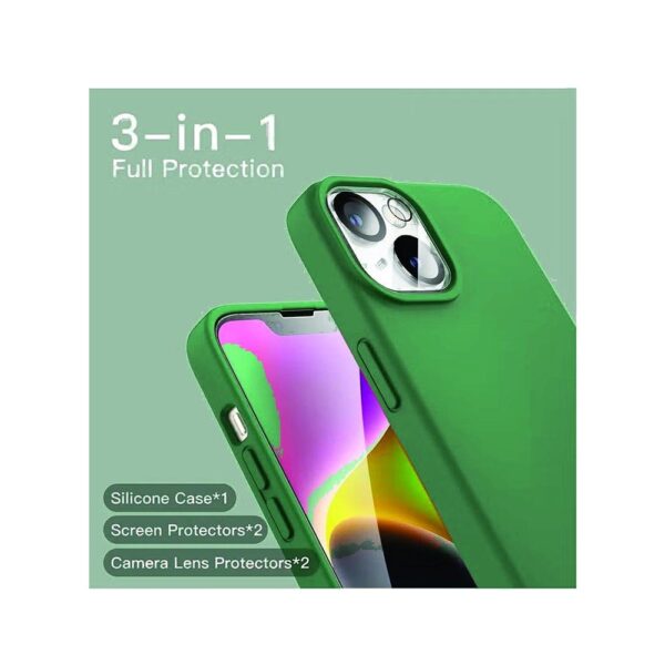 3-in-1 Silicone Case for iPhone – Anti-Scratch, Shockproof Protection – Green